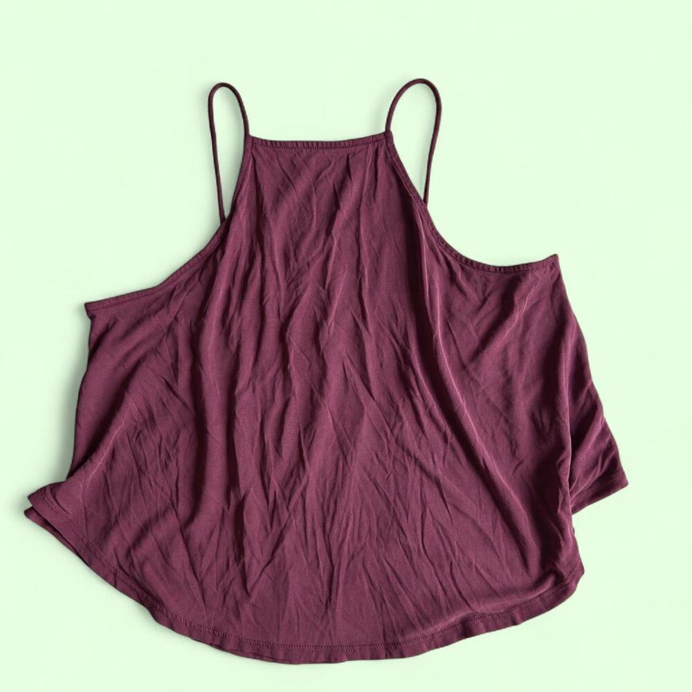 Allsaints burgundy draped tank top